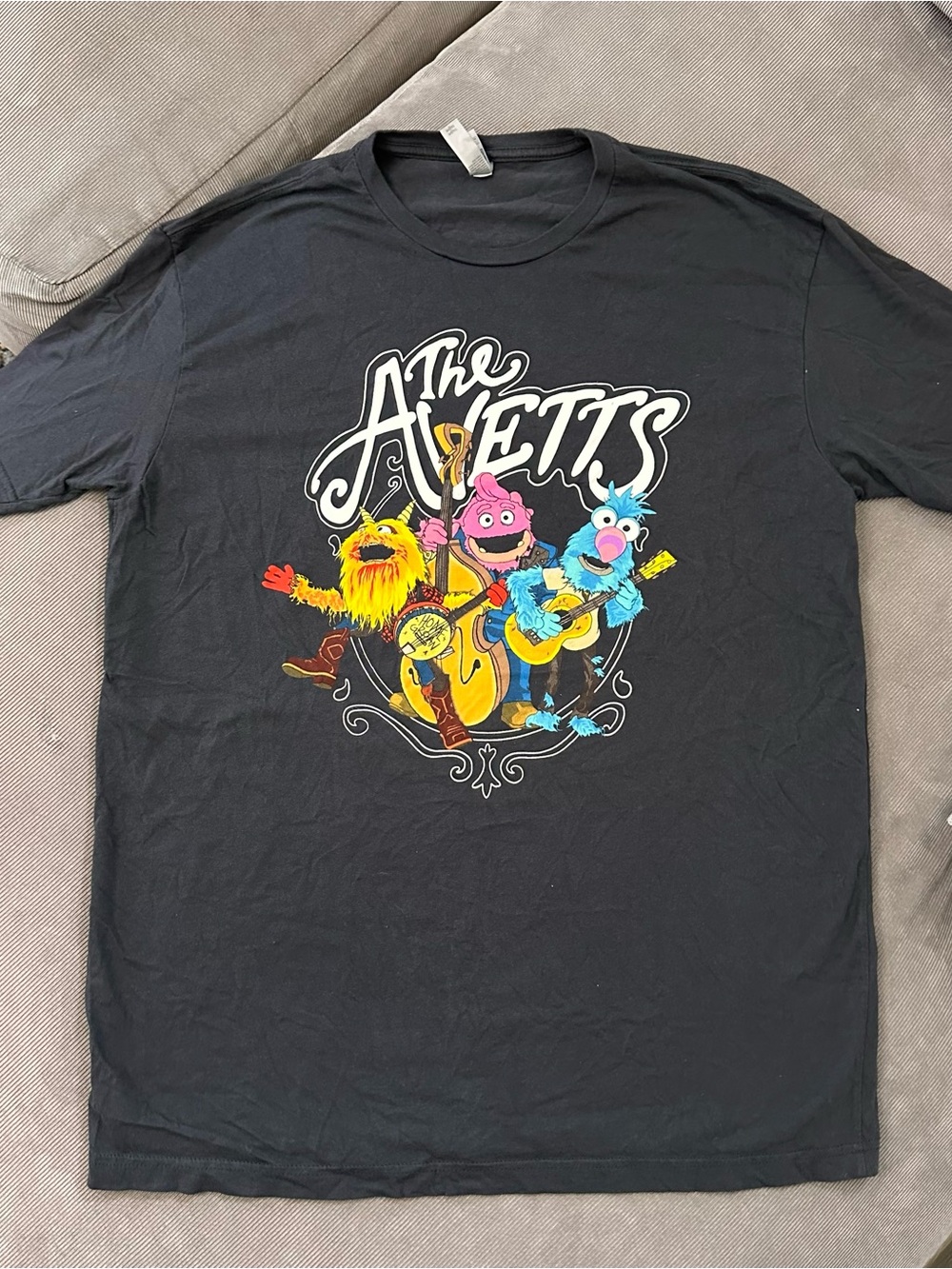 THE AVETT BROTHERS Muppets Shirt XL Gray Rock Band Tee Concert Tour